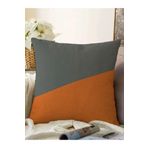 RealHomes Koyu Gri Turuncu Düz Renkli Dekoratif Raşel Örme Yastık Kırlent Kılıfı, Sonil-KRyl133-55x55cm
