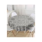 RealHomes Koyu Renkli Etnik Çini Tasarımlı Yuvarlak Masa Örtüsü - Çap 140cm, MasaYuv-Real323-140x140cm