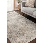 RealHomes Krem - Ekru Zeminde Kilim Motifli Antik Desenli Avangarde Koridor Mutfak Kaymaz Taban Saçaklı Halı HaliDik-Deluxe-11896, 160 x 230