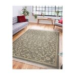 RealHomes Krem - Gri Zeminde El Dokuma Motifli Antika Desenli Vintage Avangarde Kaymaz Taban Saçaklı Halı HaliDik-Deluxe-12059, 160 x 230