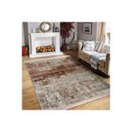 RealHomes Krem - Kahverengi Zeminde Antik Desenli Vintage Koridor Kaymaz Taban Saçaklı Halı HaliDik-Deluxe-11105, 80 x 300