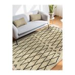 RealHomes Krem - Siyah Zeminde Kilim Motifli Yöresel Desenli Geometrik Eskitme Motifli Antre Saçaklı Halı HaliDik-Deluxe-12016, 100 x 120
