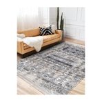 RealHomes Krem Zeminde Dokuma Halı Motifli Kilim Desenli Eskitme Motifli Vintage Kaymaz Taban Saçaklı Halı HaliDik-Deluxe-11539, 60 x 120