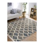 RealHomes Krem Zeminde Morrocan Motifli Ogea Desenli Vintage Geometrik Kaymaz Taban Saçaklı Halı HaliDik-Deluxe-11365, 100 x 100