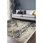 RealHomes Krem Zeminde Morrocan Motifli Otantik Desenli Geometrik Eskitme Motifli Kaymaz Taban Saçaklı Halı HaliDik-Deluxe-11340, 100 x 100
