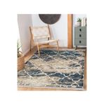 RealHomes Krem Zeminde Morrocan Motifli Otantik Desenli Geometrik Eskitme Motifli Kaymaz Taban Saçaklı Halı HaliDik-Deluxe-11341, 80 x 120