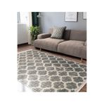 RealHomes Krem Zeminde Morrocan Motifli Otantik Desenli Geometrik Vintage Oturma Odası Antre Saçaklı Halı HaliDik-Deluxe-11364, 180 x 180