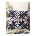 RealHomes Lacivert Bordo Damask Motifli Modern Raşel Örme Yastık Kırlent Kılıfı, Sonil-KRyl96-43x43cm