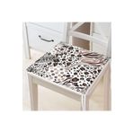 RealHomes Leopar Baskılı Ikat Desenli Modern Fermuarlı Sandalye Minderi