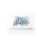 RealHomes Love Heart Yazı Desenli Dijital Baskılı Modern Dikdörtgen Yastık Kırlent Kılıfı