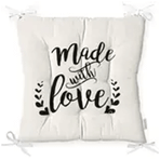 RealHomes Made With Love Yazılı Dijital Baskılı Pofidik Sandalye Minderi