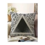 RealHomes Mandala Zeminde Üçgen Motifli Çift Taraflı Özel Tasarım Dijital Baskılı Raşel Örme Yastık Kılıfı, Sonil-K-5019-55x55cm
