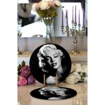 RealHomes Marilyn Monroe Resimli Dijital Baskılı Modern 2 1 Yuvarlak Servis Altlığı Supla