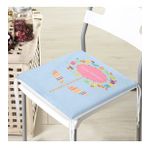 Realhomes Mavi Zeminde Baby Shower Tasarımlı Modern Fermuarlı Sandalye Minderi