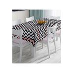 RealHomes Mermer Zeminli Renkli Geometrik Zigzag Desenli Dijital Baskılı Masa Örtüsü, Masa-8906-140x140cm