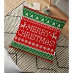 RealHomes Merry Christmas Motifli Dijital Baskılı 70x70 cm Yer Minderi