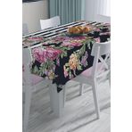 RealHomes Modern Çiçek Desenli Dijital Baskılı 3d Masa Örtüsü, Masa-Real10-140x140cm