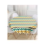 RealHomes Modern Zigzag Desen Dijital Baskılı Yuvarlak Masa Örtüsü, MasaYuv-414-140x140cm