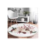 RealHomes Mum Ve Kozalak Tasarımlı Christmas Temalı Renkli Mutfak Yıkanabilir Kaymaz Tabanlı Yuvarlak Halı HaliYuv-Comfort-10159, 150 x 150
