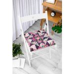 RealHomes Mürdüm Renk Patchwork Desenli Modern Pofidik Sandalye Minderi