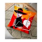 RealHomes Özel Tasarım Fashion Girl Dijital Baskılı Dekoratif 70x70 cm Yer Minderi