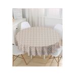 RealHomes Özel Tasarım Kahve Ikat Desenli Dijital Baskılı Yuvarlak Masa Örtüsü Çap 140 cm, MasaYuv-5116kahve-140x140cm