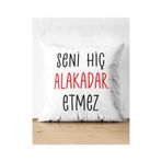 RealHomes Özel Tasarım Seni Hiç Alakadar Etmez Dijital Baskılı Dekoratif Süet Yastık Kırlent Kılıfı