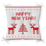 RealHomes P3028 Happy New Year Temalı Dijital Baskılı Dekoratif Pofidik Sandalye Minderi