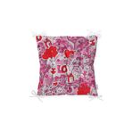 RealHomes P3219 Pembe Zeminli Love You Temalı Modern Pofidik Sandalye Minderi