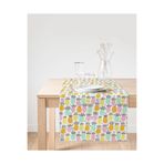 Realhomes Pastel Renkte Ananas Motifli Modern Süet Runner