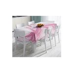 RealHomes Pembe Beyaz Mermer Desenli Dijital Baskılı Leke Tutmaz Masa Örtüsü-120x140 Cm, Masa-3133-90x90cm