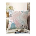 RealHomes Pembe Gri Boyama Desenli Çift Taraflı Dijital Baskılı Raşel Örme Kırlent Kılıfı, Sonil-K-2062-55x55cm
