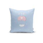 RealHomes Pembe Gri Zeminli Hello Baby Motifli Bebek Odası Yastık Kırlent Kılıfı