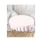 RealHomes Pembe Renkli Pul Tasarımlı Dijital Baskılı Yuvarlak Masa Örtüsü - Çap 140cm, MasaYuv-561-140x140cm
