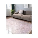RealHomes Pembe Zeminde Geometrik Motifli Eskitme Desenli Geometrik Salon & Antre Kaymaz Taban Saçaklı Halı HaliDik-Deluxe-11124, 180 x 180