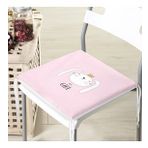 Realhomes Pembe Zeminde Its Girl Tavşan Motifli Modern Fermuarlı Sandalye Minderi