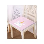 Realhomes Pembe Zeminde Unicorn Desenli Modern Fermuarlı Sandalye Minderi