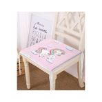 RealHomes Pembe Zeminde Uyuyan Unicorn Desenli Dijital Baskılı Modern Fermuarlı Sandalye Minderi