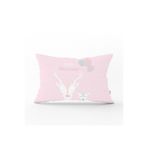 RealHomes Pembe Zeminli Unicorn Baby Shower Desenli Çocuk Odası Dikdörtgen Yastık Kılıfı