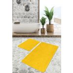 RealHomes Real Homes 2'li Set Düz Renk Koyu Sarı 2'li Banyo & Mutfak Paspas Takımı
