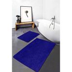 RealHomes Real Homes 2'li Set Düz Renk Lacivert 2'li Banyo & Mutfak Paspas Takımı
