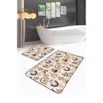 RealHomes Real Homes Bohem Tasarımlı Etnik Motifli 2'li Banyo Halı Seti & Klozet Paspas Takımı