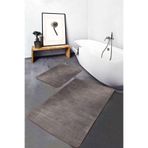RealHomes Real Homes Kahverengi Zeminde Dokuma Motifli Vintage Eskitme Motifli Sade Şık 2'li Banyo Mutfak Paspas Takımı