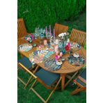 RealHomes Renkli 34x34 cm 6-1'li Siyah Beyaz Tropik Yaprak Motifli Supla Runner Seti