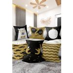 Realhomes Rh-K7liset509 7'li Çift Taraflı Gold Detaylı Mery Chrismas Temalı Dijital Baskılı Kırlent Kılıfı Seti