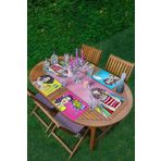 Realhomes Runner-Set96 4-1 Pop-art Fashion Girl Tasarımlı Amerikan Servis ve Runner Seti Servi
