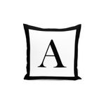 RealHomes Siyah Beyaz A Harfli Özel Tasarım Dijital Baskılı Yastık Kırlent Kılıfı