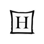 RealHomes Siyah Beyaz H Harfli Özel Tasarım Dijital Baskılı Yastık Kırlent Kılıfı