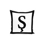 RealHomes Siyah Beyaz Ş Harfli Özel Tasarım Dijital Baskılı Yastık Kırlent Kılıfı