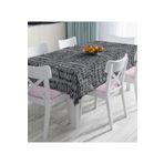 RealHomes Siyah Beyaz Zeminli Onedraw Çizimli Stay Yazılı Dijital Baskılı Masa Örtüsü, Rh-Masa-7134-140x180cm